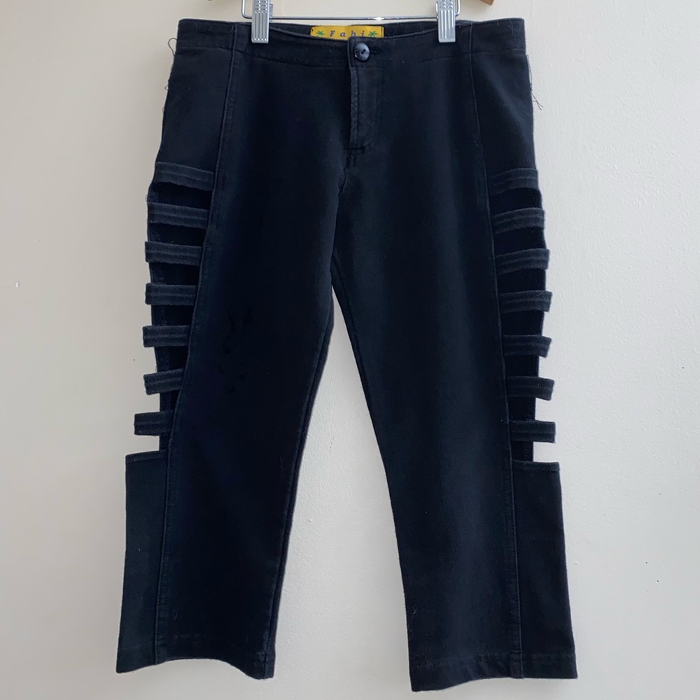 Black cut out capris